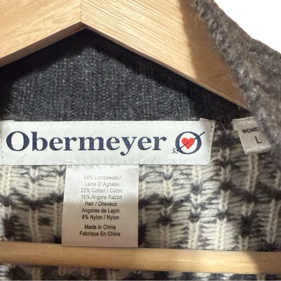 Obermeyer Gray and White Cardigan Sweater - Picture 2 of 3